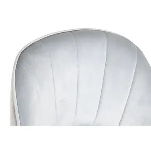 Sgabello in poliestere e metallo 48x53x109 cm Velluto grigio - Product Image 3