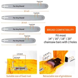 أداة شحذ أسنان منشار السلسلة، حجر شحذ سريع عالمي لأسنان شفرة المنشار السلسلة، أدوات طحن محمولة للنجارة - Product Image 4