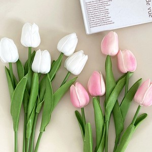 Mini-tulipes artificielles en PU pour arrangements floraux, plantes simulées d'extérieur, petits bonsaïs pour décorations de mariage et événements - Product Image 3