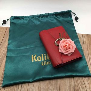 Sac à chaussures en satin personnalisé de grande taille avec cordon de serrage, pochette de voyage anti-poussière pour perruques et cheveux, impression de logo personnalisée pour cadeaux - Product Image 1