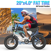 Bicicleta Eléctrica Yvy Q20, Rápida, 48V 20AH, Neumáticos Gruesos de 20*4 Pulgadas, Bicicleta Eléctrica de Montaña, Bicicleta Eléctrica para Adultos