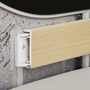 Plinthe en aluminium imitation bois de 4 cm de hauteur, écologique, facile à installer, anti-humidité, pour fabricant de <span class=keywords><strong>plinthes</strong></span> - Product Image 1