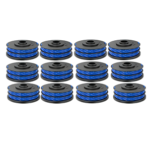 Paquete de 12 cabezales de hilo para cortacésped inalámbrico Ryobi RLT4027 5132002671 RAC123, ligeros y de fácil montaje - Product Image 1
