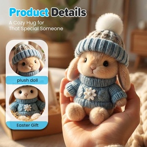 TUMPLUS Coniglietto Mini Artigianale Morbido e Flessibile, Regalo <span class=keywords><strong>di</strong></span> Pasqua, Peluche Coniglio Piccolo e Adorabile, Confortevole e Ispirazionale - Product Image 3