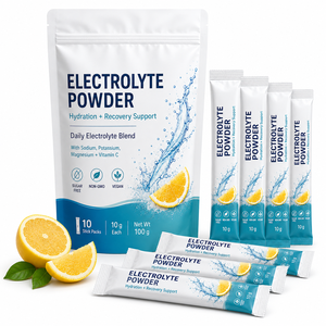 Sobres de Polvo Electrolítico Sin Azúcar al Por Mayor, Sabor Limón, Suplemento para Hidratación y Recuperación Deportiva, ODM - Product Image 1