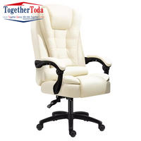 Chaise de bureau de direction moderne en acier inoxydable ergonomique à dossier haut avec massage, roulettes et accoudoirs, chaise de massage électrique