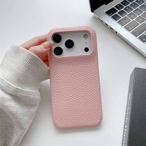 Funda de Cuero PU con Patrón de Lichee de Lujo para iPhone 17, 17 Pro, 16 Pro Max, 15 Pro, 14, Color Sólido Mate, Antigolpes, Protectora - Product Image 5