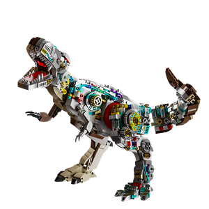 Blocs de construction semi-mécaniques Tyrannosaurus Rex Triceratops, jouets éducatifs sur le thème du monde des dinosaures pour enfants, cadeau de Noël - Product Image 1