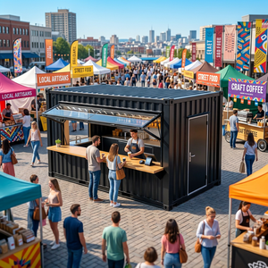 Contenedor Móvil para Tienda, Sala de Actividades para Cafeterías y <span class=keywords><strong>Tiendas</strong></span> de Té con Leche, Bar en Casa y Uso Hotelero - Tienda Comercial Moderna en la Calle - Product Image 1