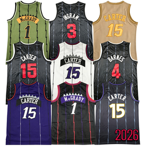 Maglia da <span class=keywords><strong>uomo</strong></span> 2026 ricamata Vince Carter # Maglia da basket 15 Scottie Barnes Brandon <span class=keywords><strong>Ingram</strong></span> Tracy McGrady Retro Casual Top - Product Image 1