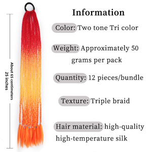 Parrucca intrecciata a tre fili <span class=keywords><strong>colorata</strong></span> intrecciata <span class=keywords><strong>africana</strong></span> <span class=keywords><strong>treccia</strong></span> sintetica Multi-colore per capelli all'uncinetto all'ingrosso - Product Image 2