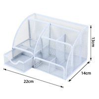 Support de stylo en métal créatif et personnalisé Xiaowei BT, boîte de rangement de bureau multifonctionnelle à sept compartiments pour le bureau (vente en gros)