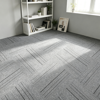 Dalles de moquette de bureau à double grain chevron, linéaires verticales, ignifuges, détachables et emboîtables, pour revêtement de sol carré