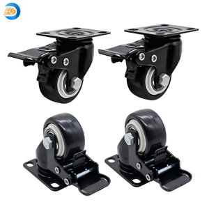 Drehbare Lenkrollen mit Vollbremse (<span class=keywords><strong>PU</strong></span>/PVC/PP-Material) 4er-Set für Bürostühle Möbel Sofas Kugellager Langlebig - Product Image 1