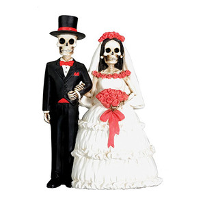 Figura Decorativa de Pareja de Esqueletos del Día de Muertos con Manos Entrelazadas, Diseño Nuevo, para Decoración del Hogar y Bodas - Product Image 2