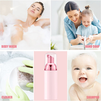 Flacon pompe en mousse pour nettoyant visage, 100 ml, 150 ml, 200 ml, plastique transparent blanc, flacon pompe en mousse pour savon liquide pour animaux de compagnie