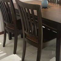 Nouvelle chaise de salle à manger moderne et écologique, matériau principal : bois d'hévéa ; matériau secondaire : contreplaqué brun clair/gris étoilé, mobilier pour la maison