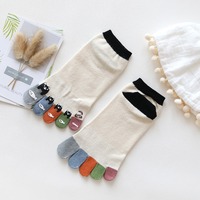 Chaussettes de yoga antidérapantes à 5 doigts, motif chat mignon, respirantes, en coton, avec logo personnalisé, grip en gel, pour l'été