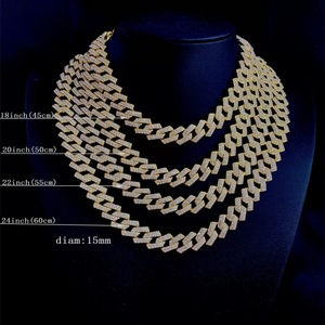 Nuevo Estilo, Cadena Rómbica Colorida de 14 mm, Joyería Hip-Hop, Chapada en Plata, Acero Inoxidable, Zirconia 5A, Collar Cubano para Hombre - Product Image 6