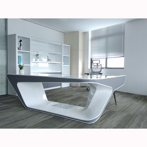 <span class=keywords><strong>Bureau</strong></span> de directeur en forme de L <span class=keywords><strong>Bureau</strong></span> de direction de luxe en <span class=keywords><strong>bois</strong></span> blanc laqué Table spacieuse <span class=keywords><strong>Bureau</strong></span> modulaire avec <span class=keywords><strong>pied</strong></span> en métal Table de <span class=keywords><strong>bureau</strong></span> - Product Image 2