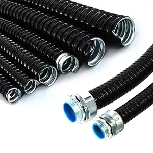 Productie Elektrische Metalen Leiding Fittings IP65 Pvc Gecoat Pijp Gegalvaniseerd Staal Flexibele Corrugated Conduit