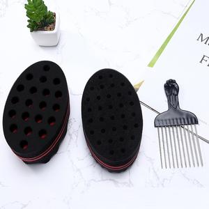 Nouvelle forme ovale Double côtés torsion magique brosse à cheveux éponge pour cheveux naturels Curl Afro bobine vague Dreads Afro Curling éponge brosse - Product Image 3