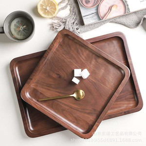 Bandeja rectangular de madera de haya de color sólido para hotel, café, té, desayuno, postre, frutas secas, barbacoa - Product Image 5
