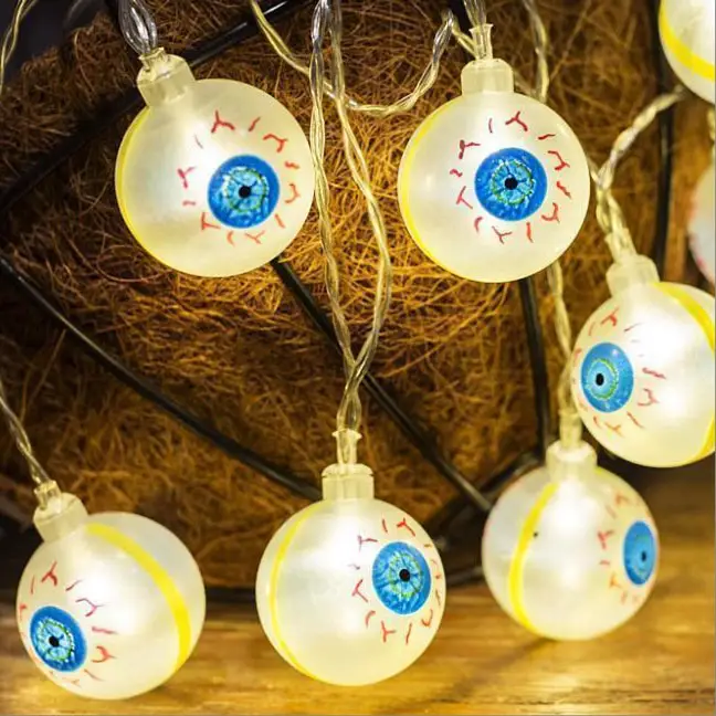 Kanlong halloween decorations 4cm plastic blow molding eyeballs lightchain warm LED light