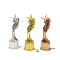 Vente chaude Danse Métal Trophée Coupe Récompense Souvenir Couleurs Plaqué avec Base Ronde Compétition Champion Prix Trophée Personnalisé