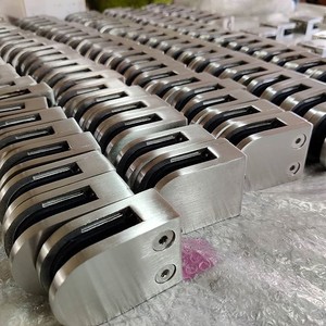Modern Heavy Duty Stainless Steel 304 Curved Back <strong>Railings</strong> Adjustable Holder Glass <strong>Wall</strong>/Post Balustrade Staircase Handrail Clamp - Product Image 5