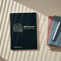 Carnet de suivi des factures mensuelles Cloudriver personnalisé avec reliure spirale, 50 feuilles, imprimé CMJN, papier 100g, organiseur de liste de contrôle
