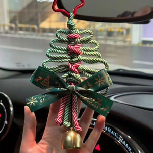 Colgante Minimalista de Nailon de Alta Gama para Coche, Decoración para el Espejo Retrovisor, Árbol de Navidad, Accesorios Interiores para Coche, Montado - Product Image 5