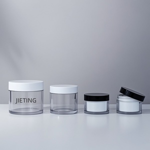 Transparent PET Plastic Skincare Reusable Powder Jar <b>Small</b> Leakproof Makeup <b>Containers</b> with Screw Top for Loose Cosmetics 300g - Product Image 1