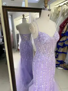 جديد بالجملة فستان طويل بنقشة الزهور فستان سهرة للحفلات مع مشد 2025 للفتيات