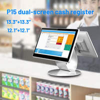 Sistema de máquina POS de tienda de comestibles de doble pantalla en línea conjunto completo de fábrica para Windows Android y Linux para uso minorista y de restaurante