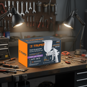 Pistolet à peinture pneumatique à alimentation par gravité Truper PIPI-403 avec buse de 2,0 mm, gobelet en plastique de 1 L, pression maximale de 50 PSI pour un usage domestique et industriel - Product Image 2