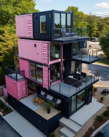 Modernes Luxuriöses Atmungsaktives 2-Stöckiges Stahl-Containerhaus 20-40 Fuß Vorgefertigte Villa 2-3 Schlafzimmer Modulares Wohnzimmer Eingangsbereich Büro