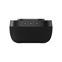 Altavoz portátil de tela de lino, soporte de carga inalámbrico y altavoz, cargador de altavoz Bluetooth inalámbrico de 15W
