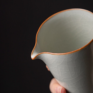 Taza de cerámica Ru Kiln Ice Crack, color beige, forma cilíndrica, para la ceremonia del té Kung Fu - Product Image 3