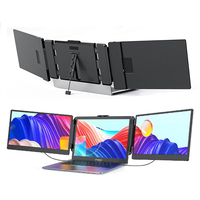 Moniteur portable S2 14 pouces avec écran IPS pour ordinateur portable, Plug and Play, triple affichage, extension d'écran double Type-C pour Mac, Windows, Android
