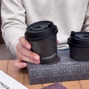 Gobelets à café en papier biodégradables, écologiques, recyclables, à paroi simple, imprimés sur mesure, imperméables, pour les cafés - Product Image 4