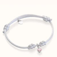 Bracelet ajustable en cordon satiné avec breloque pierre de naissance, en acier inoxydable plaqué or 18 carats PVD, avec breloque zircon et pierre CZ, bijoux personnalisés