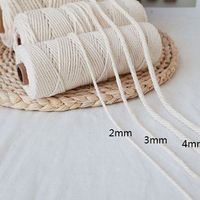 Haute qualité 100% coton macramé corde 2MM filé cardé teint fantaisie couture tricot tissage fil pour tricot à la main compétitif