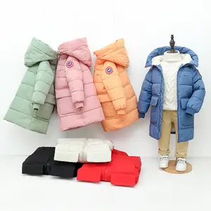 Vert Horizon hiver chaud épaissir couleur à manches longues fermeture éclair enfants solide à capuche vestes manteau enfant en bas âge bébé garçon fille à capuche