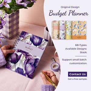 Entrega rápida Diario de planificación financiera Personalizado 12 meses Bill Tracker Cuadernos Planificador de presupuesto en espiral sin fecha con pegatinas - Product Image 3