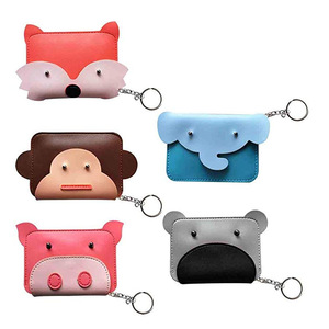 PU leather little red pig coin <b>purse</b>, <b>cute</b> cartoon animal pattern, coin holder, custom gift. - Product Image 4