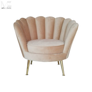 Khách sạn hiện đại vàng chân cánh tay màu be nhung bọc phòng chờ sessel Samt Vỏ ghế bành đồ nội thất phòng khách giọng ghế - Product Image 2