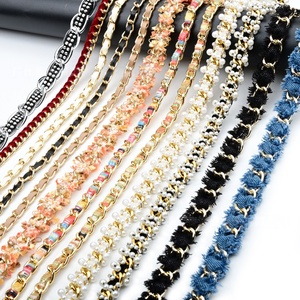 Aksesoris Rantai Mutiara Berhias Kristal Buatan Tangan, Pita Renda, Hiasan Pinggang, Kalung, Tas, Kristal, Tali Topi, dan Tali Ponsel - Product Image 1