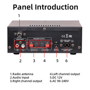 Amplificadores de potencia para el hogar de <span class=keywords><strong>2</strong></span> canales, sonido envolvente, Fm, Usb, Control remoto, Mini amplificador Digital Hifi, <span class=keywords><strong>2</strong></span> canales, <span class=keywords><strong>2</strong></span> canales - Product Image 5