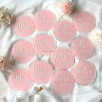 Disques acryliques pour étapes importantes de bébé, cartes mensuelles de développement, accessoires photo mensuels pour bébé, marqueurs mensuels de développement pour bébé